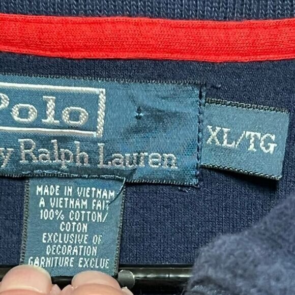 Vintage Polo Ralph Lauren Big Pony 1933 34 Ski Patch Navy Pullover Sz Mens XL - Picture 6 of 6